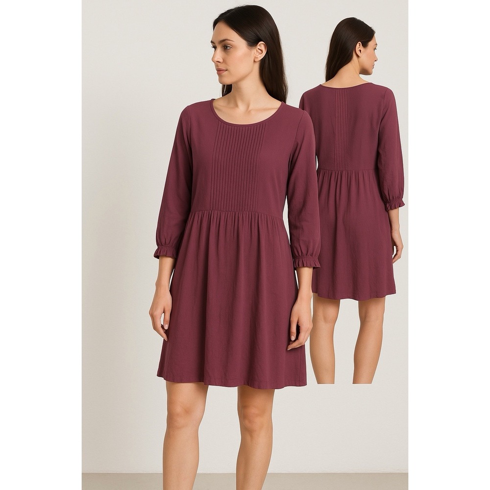 J Jill‎ Dress Size L Maroon Prairie Minimalist Cottagecore Cabincore